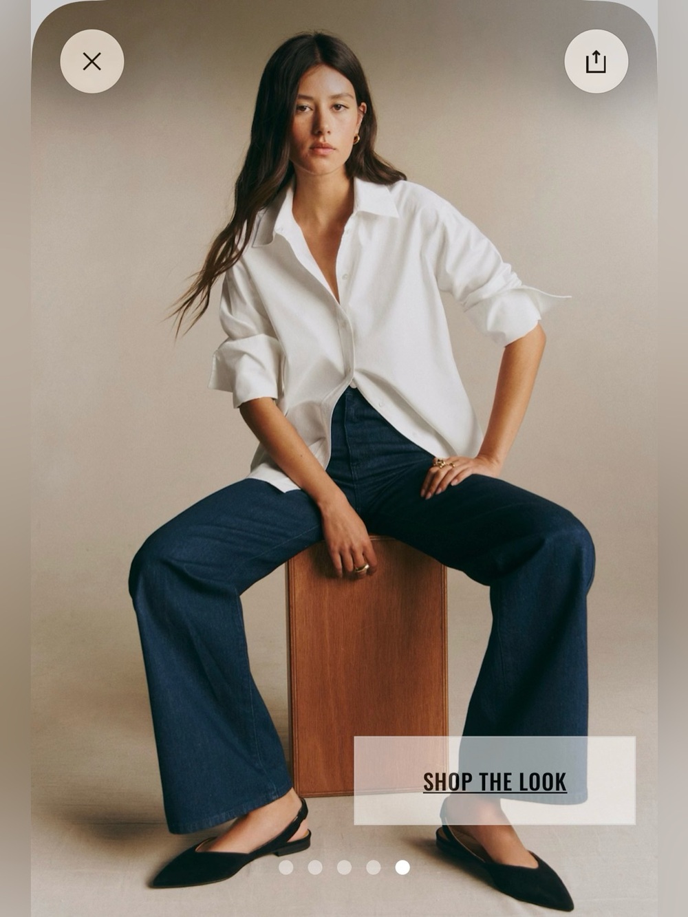 Sezane Paris Marilis Ecru Button Down Shirt Size FR 36 US 8 $130 - Picture 5 of 9